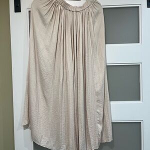 Philosophy XS Elegant Cream Midi Skirt pleated neutral silky midi/maxi